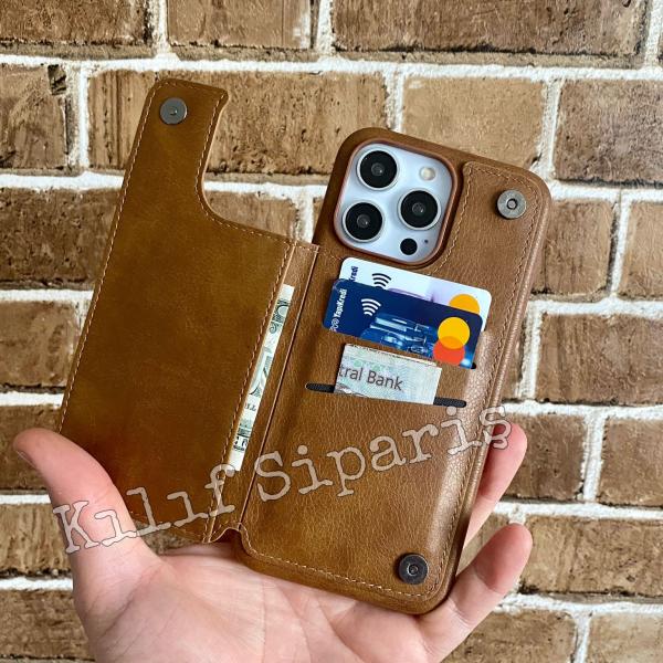 iPhone Uyumlu Kartlık Cüzdan Deri Kılıf