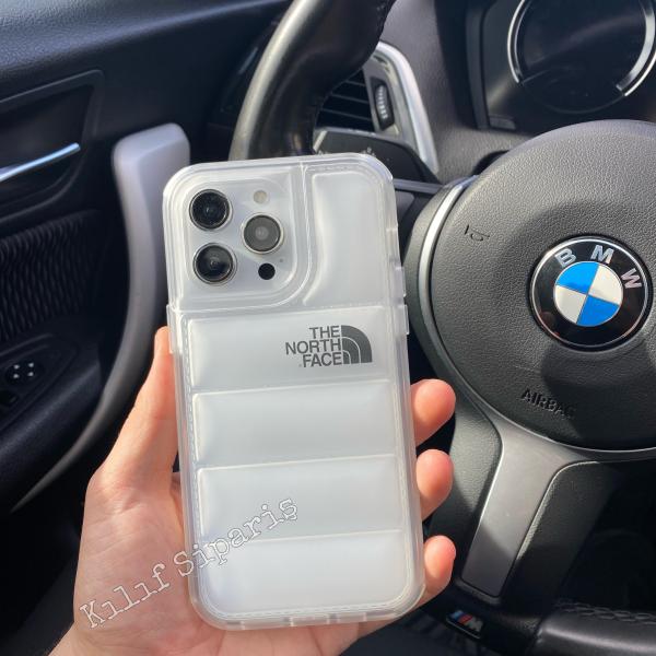 iPhone Uyumlu Kabartmalı Darbe Önleyici North Face Kılıf