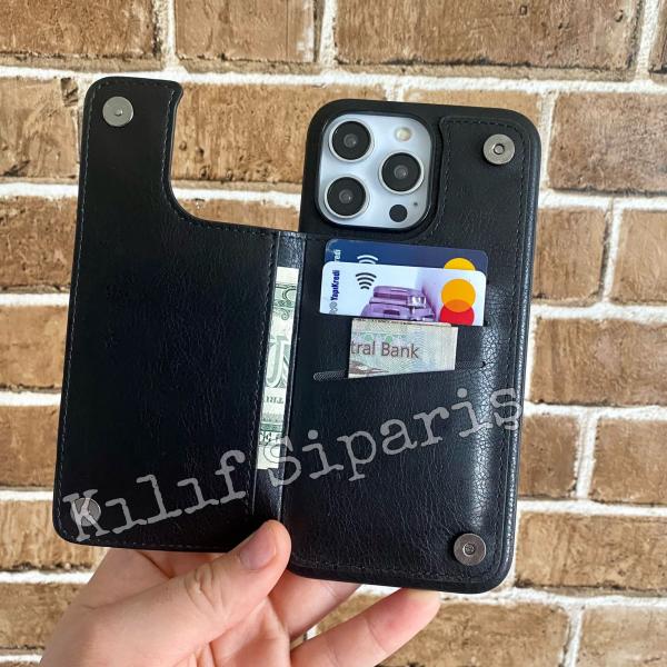 iPhone Uyumlu Kartlık Cüzdan Deri Kılıf