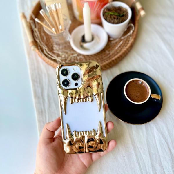 iPhone Uyumlu Kaplan Diş Çerçeve Desenli Silikon Kılıf