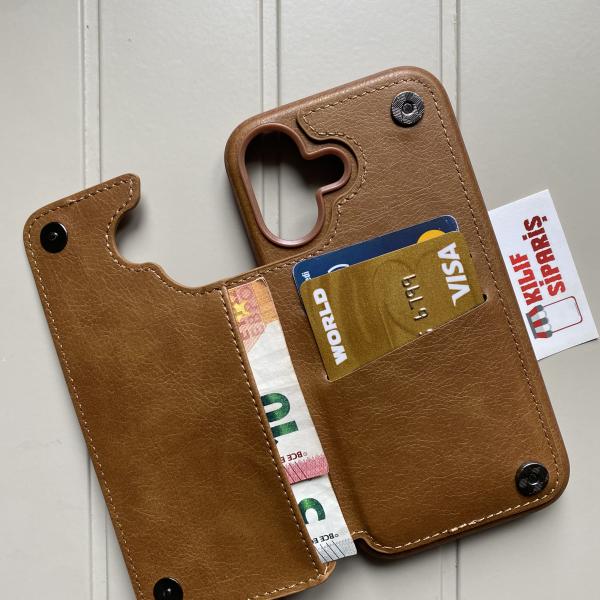iPhone Uyumlu Kartlık Cüzdan Deri Kılıf