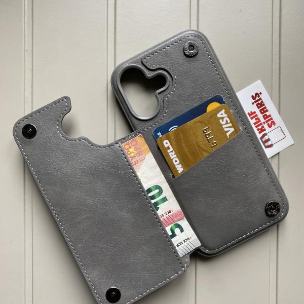 iPhone Uyumlu Kartlık Cüzdan Deri Kılıf