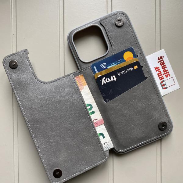 iPhone Uyumlu Kartlık Cüzdan Deri Kılıf